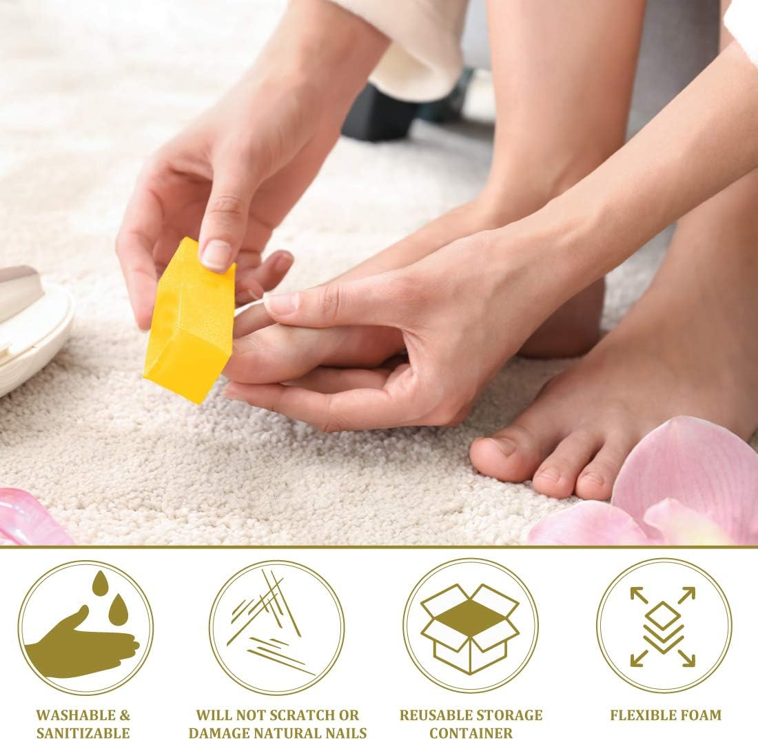 Forpro Professional Collection Ultra Gold Buffing Block, 240 Grit, Four-Sided Manicure & Pedicure Nail Buffer, 3.75" L X 1" W X 1" H, 20-Count image number 1