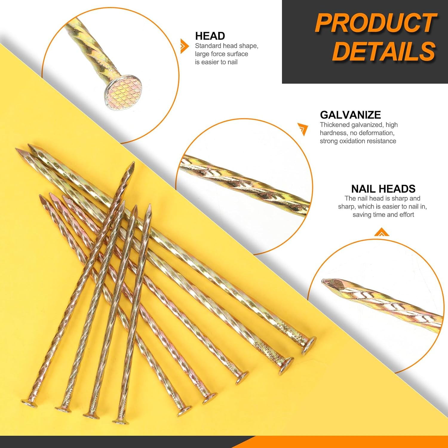 40Pcs Artificial Turf Stakes Galvanized Metal Spiral Landscape Spikes Set, 5" Landscape Anchor Spikes Edging Garden Nails for Lawn Fabric, Fake Landscaping Grass, Artificial Turf