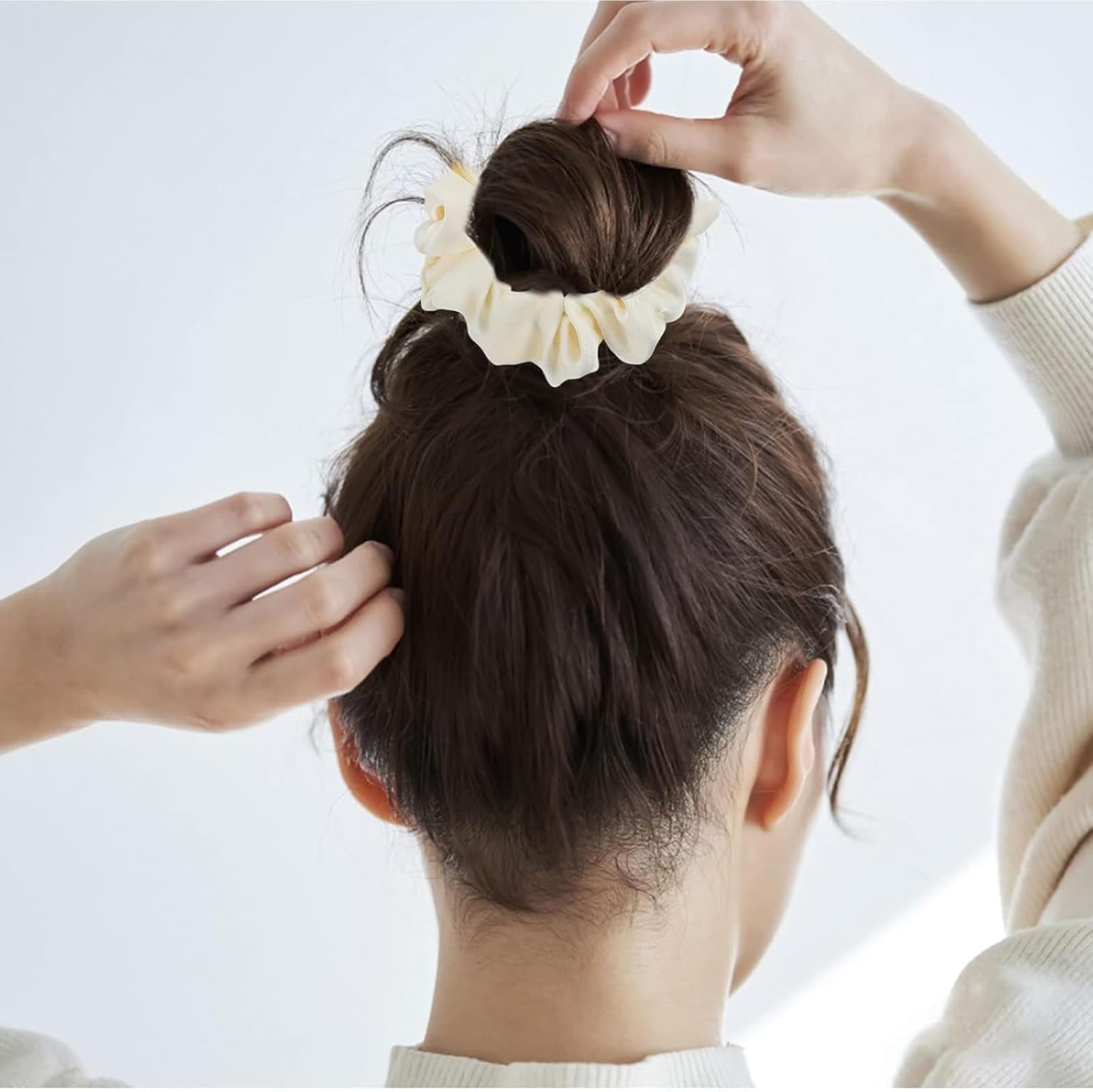 PMELCXD Satin Hair Scrunchies Set - 10 Pieces Silk Hair Bobbles with Storage Box for Women and Children