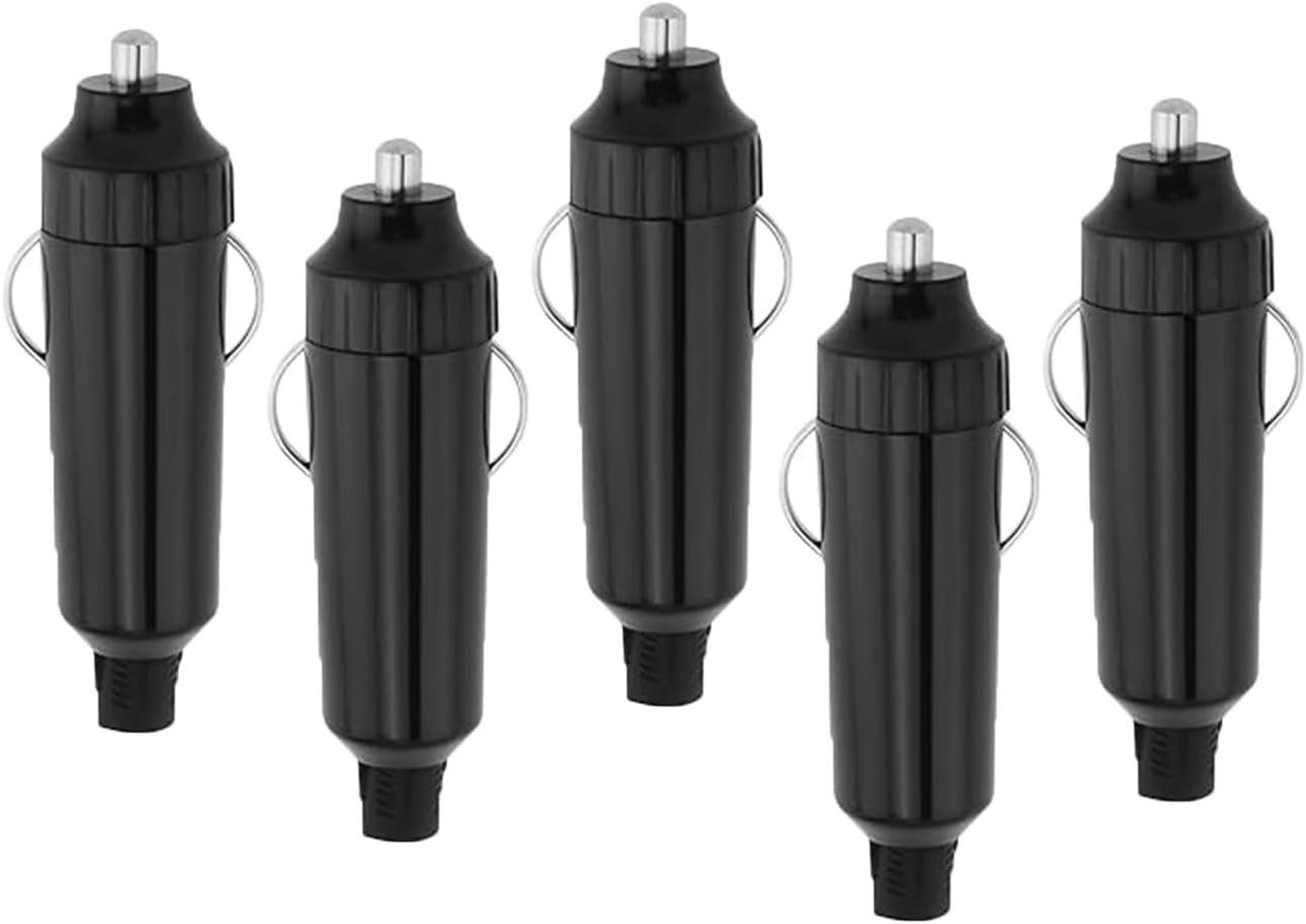 Roczential 5 Pack 20A 12 Volt Heavy Duty Car Cigarette Lighter Plug Suitable for Cables up to 16AWG Work -25 to +85C Black (Solder Only) image number 6