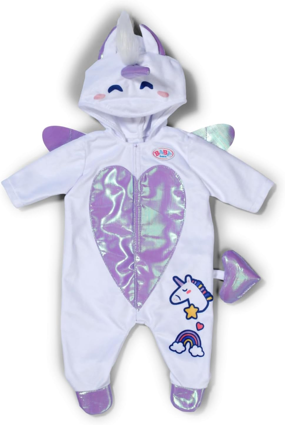 BABY Born Unicorn Onesie with Hoodie, Embroidery, and Sparkling Details for 43Cm Dolls, 838266 Zapf Creation image number 4