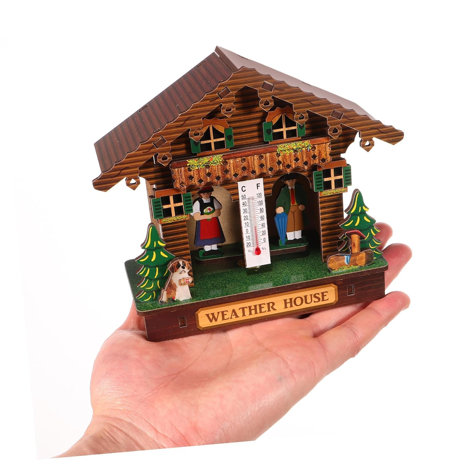 Wall Mounted Weather Station Thermometer Hygrometer Barometer for Indoor Outdoor Use Accurate Temperature Humidity Gauge with Elegant Vertical Design for Patio Garden Home image number 6