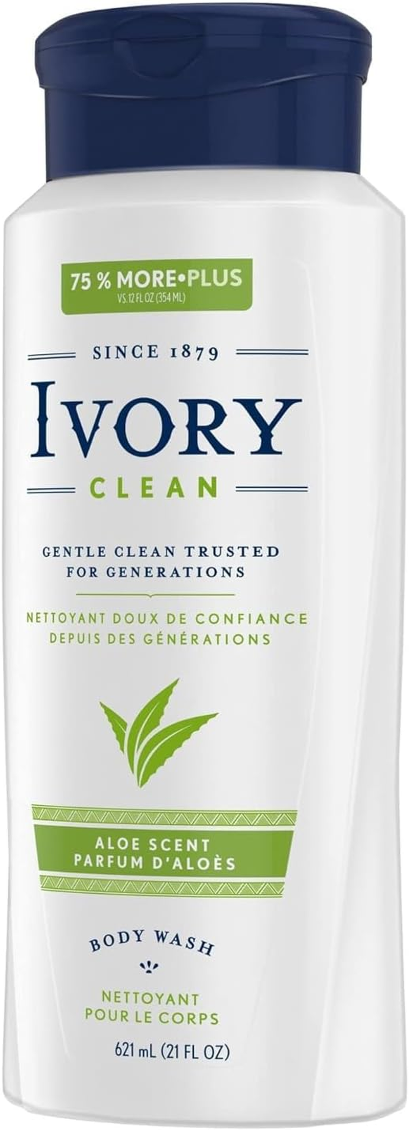 Ivory Body Wash, Aloe Scent, 21 Ounces (Pack of 4) image number 5