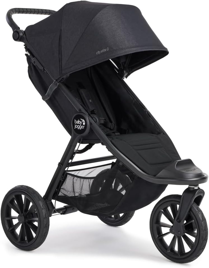 Baby Jogger City Elite 2 Stroller (Opulent Black) - Prams & Strollers, All-Wheel Suspension, Newborn-Ready Recline, One Handed Compact Fold, All-Terrain Stroller, Travel Pram, UV50+ Canopy image number 3