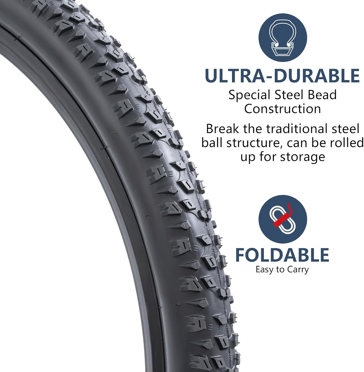 Yunscm 2 Pcs,27.5X2.3 Bike Tires,27.5X2.3 Bicycle Tires,27.5X2.3 58-584 Bike Tyres +Bike Inner Tube Schrader Valve 32Mm+Rim Strap+Tire Lever,Mountain Bike Tire 27.5 2.3,MTB Tire 27.5 2.3,Y-210 image number 1