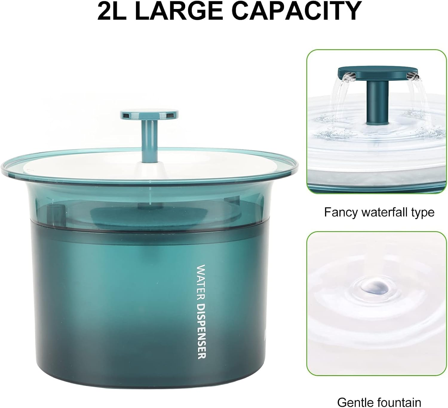 2L Pet Fountain,Pet Water Fountain for Cats,Pet Water Fountain 2L Large Capacity 3 Filtering Silent Cat Drinking Fountain with Intelligent Water Pump for Kitten Dog