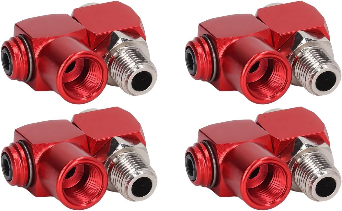 360 Degree Air Hose Connector, 4Pcs Easy to Install Industrial Air Fittings for Glue Gun image number 3