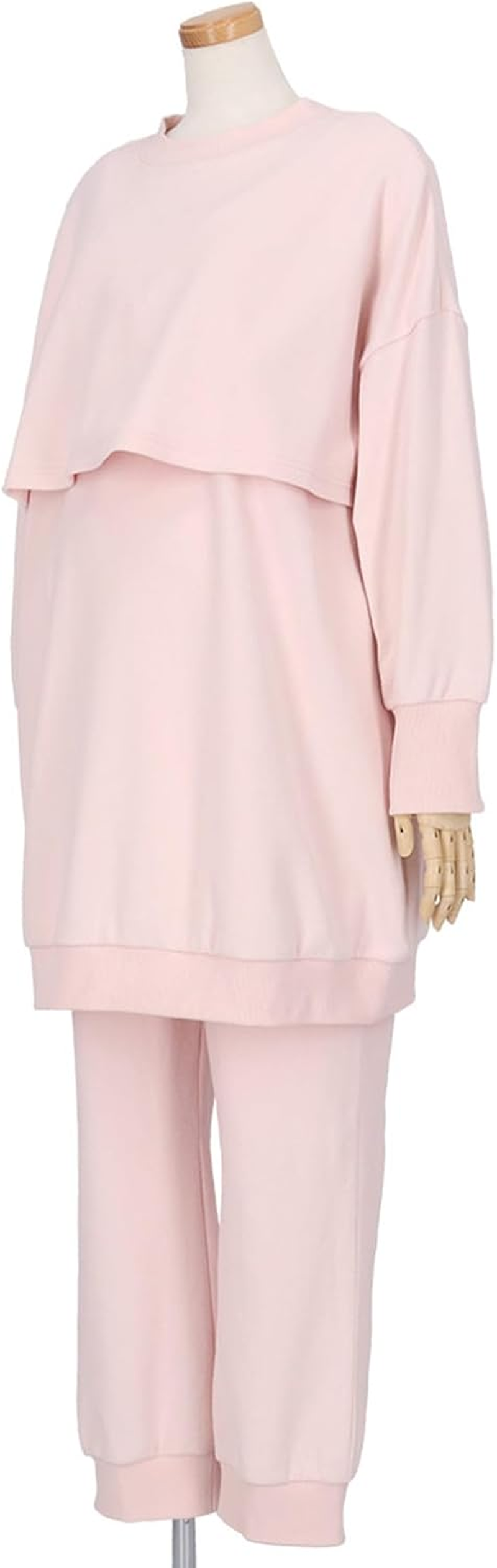 Wacoal Maternity MFY463 Women'S Maternity Pajamas, before and Postpartum Use, Cotton Blend (Main Body) with Nursing Opening, Long Sleeve Pants