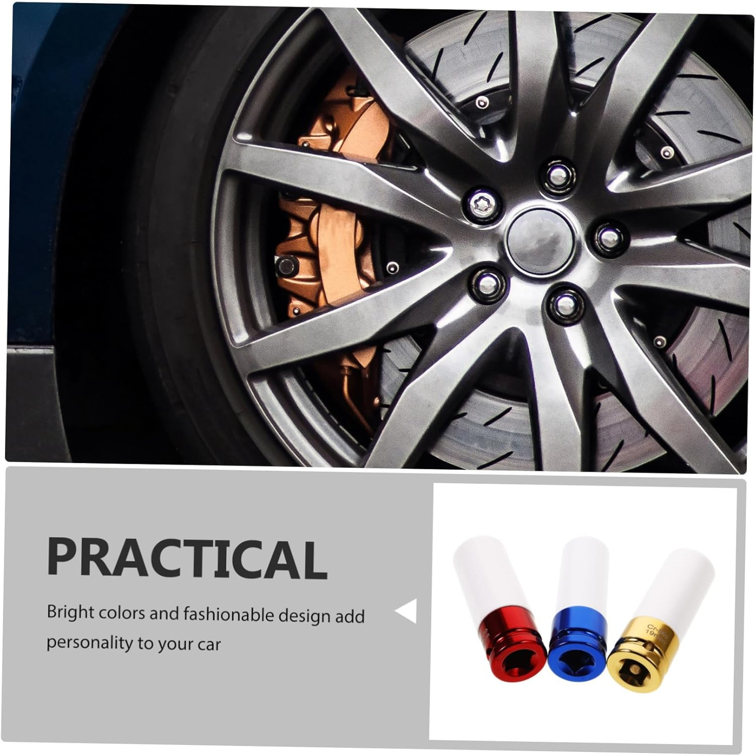 EXAOMBLE 3Pcs Replaceable Socket Part Rim Protector Car Wheel Lug Nut Sockets Set for Vehicle Maintenance image number 5