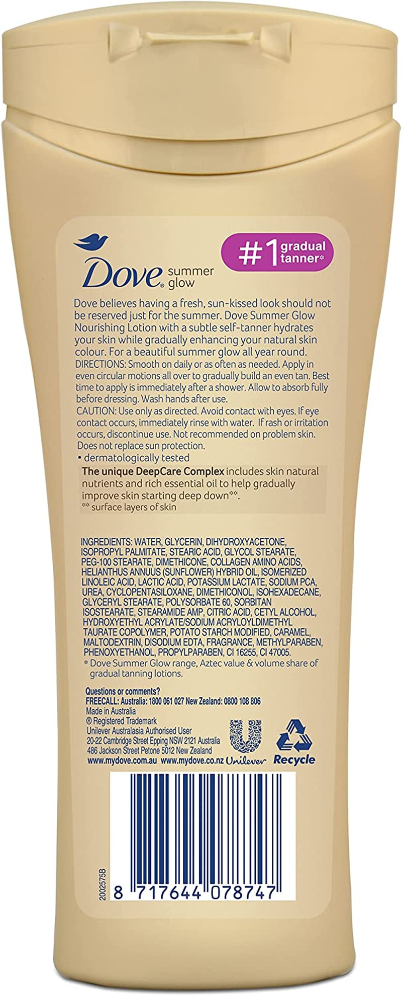 Dove Summer Glow Body Lotion Medium to Dark Skin, 400Ml