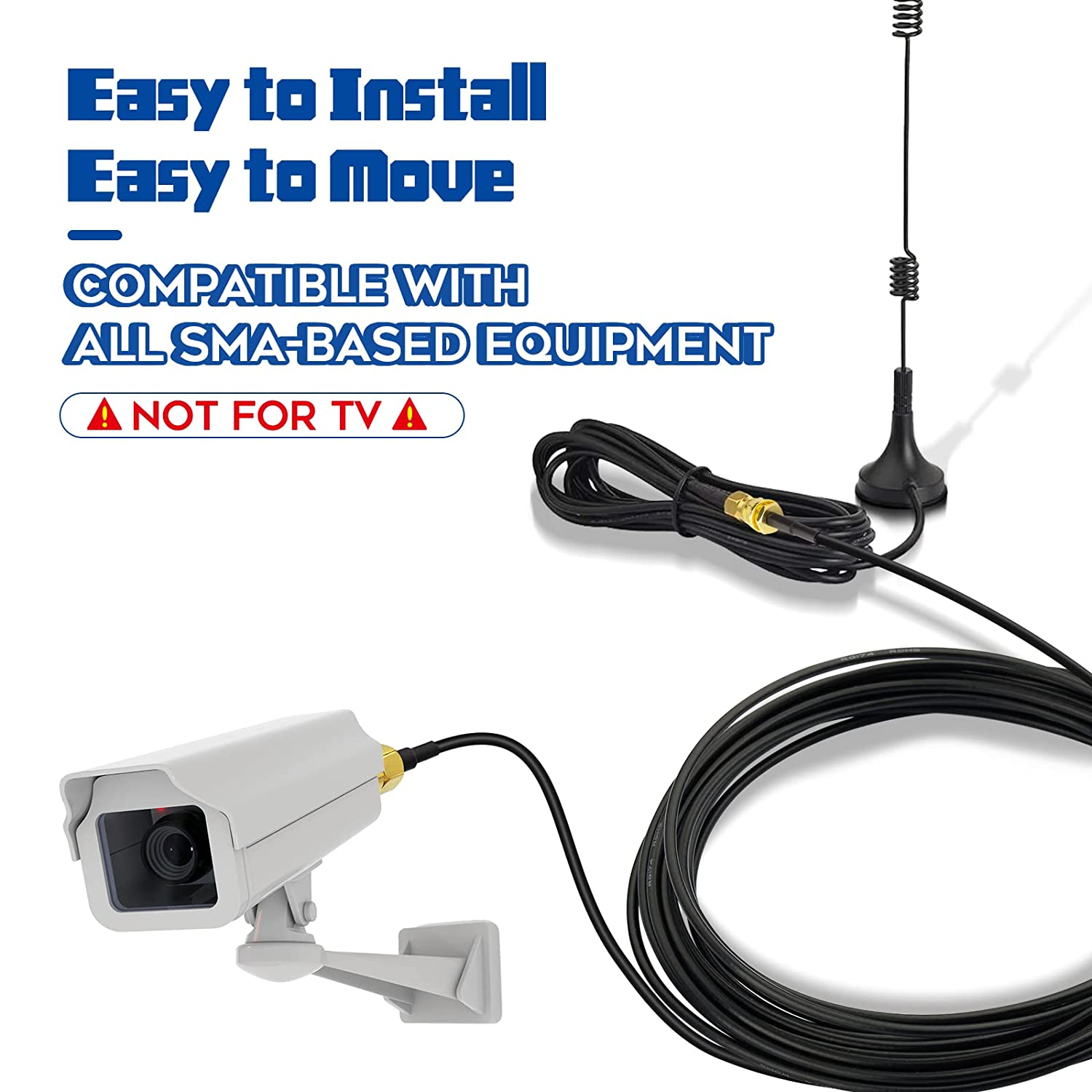 Bingfu RF Coaxial SMA Male to SMA Female Bulkhead RG174 15Ft Cable 3Pcs RF Coax SMA Adapter Kit for SDR Equipment Antenna Ham Radio 3G 4G LTE Antenna ADS-B GPS and Etc image number 5