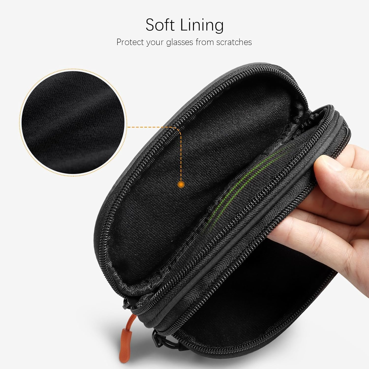 SVNXI Double Eyeglasses Case Soft Portable Zipper Sunglasses Pouch with Keychain Clip for Men Women, Brown Flower - Army Green image number 6