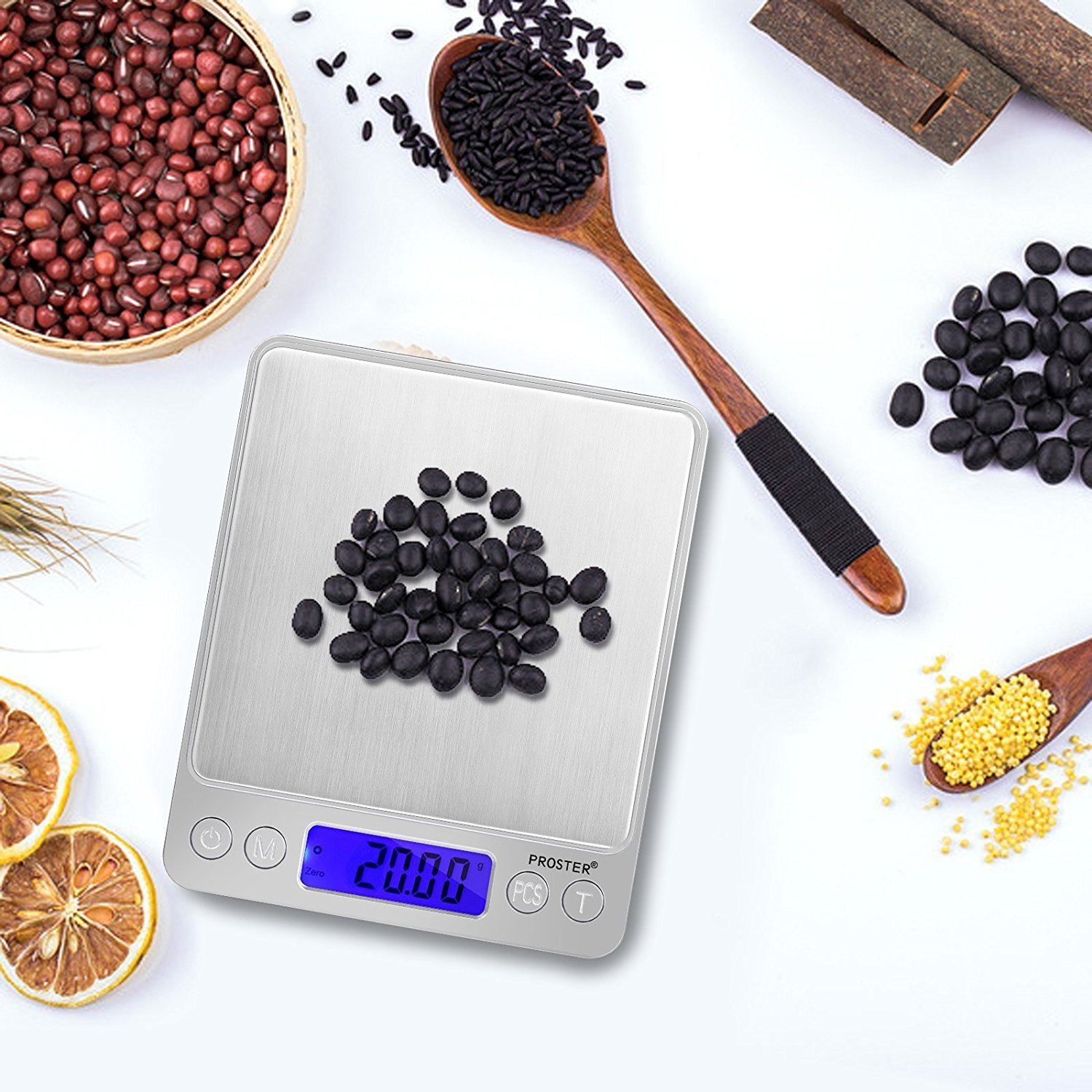 Digital Pocket Scale, Proster 0.01-500G Mini Digital Scale with Backlit LCD Display, Weighing Scale for Kitchen Food, Fruit, Jewellery Weighing Etc (With 2 Trays) image number 1