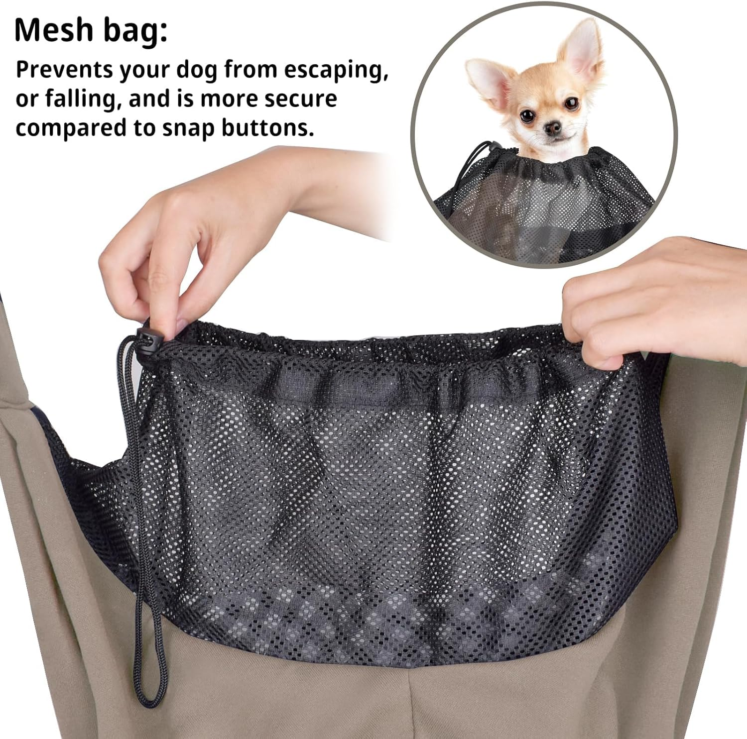 CUBY Sling Dog Small Dogs Cat Sling Pet Sling Single Shoulder Pet Bag for Travel Dog Carrier Bag with Foot Pad for Pets (Adjustable Shoulder Strap, Brown) - Adjustable+Foot Pad-Grey image number 2