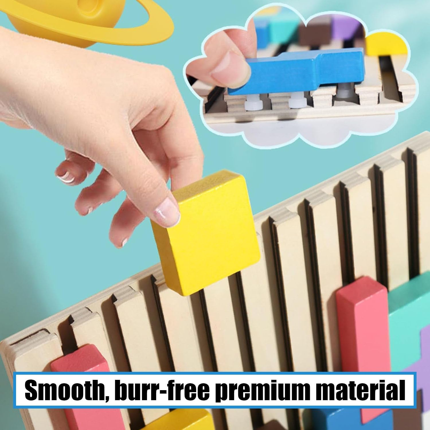 Wooden Stacking Puzzle Toy Tetris, 3D Wooden Puzzle Montessori Toy Art, Giant Board Game, Wood Stacking Blocks Stress Toys for Family Easter Activity, Home Decor (1Pcs)