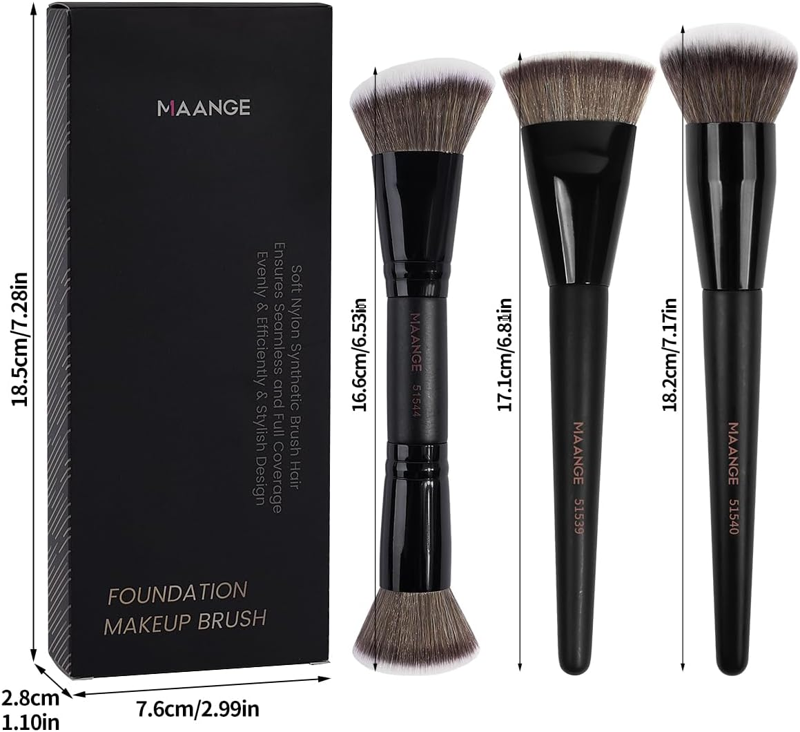 MAANGE 3PCS Makeup Brushes Set Synthetic Makeup Brush Double Ended Makeup Brushes image number 5