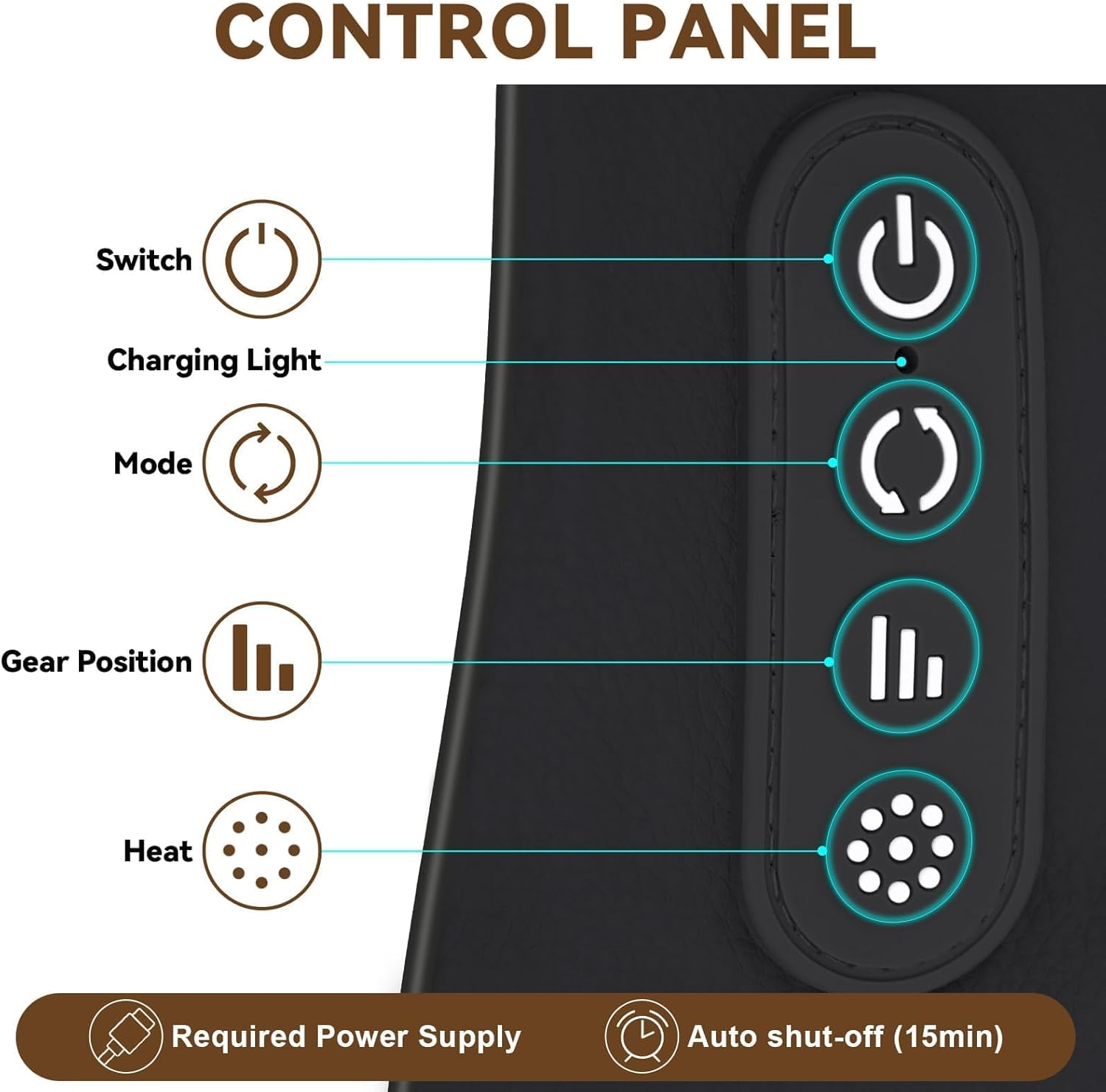 YOKONICO Neck Massager with Heat &ndash; Portable Shiatsu 6D Deep Kneading Massage Pillow for Neck, Back, Shoulders, Legs, and Feet- Relaxation & Muscle Pain Relief at Home or Office - Classic Black image number 5