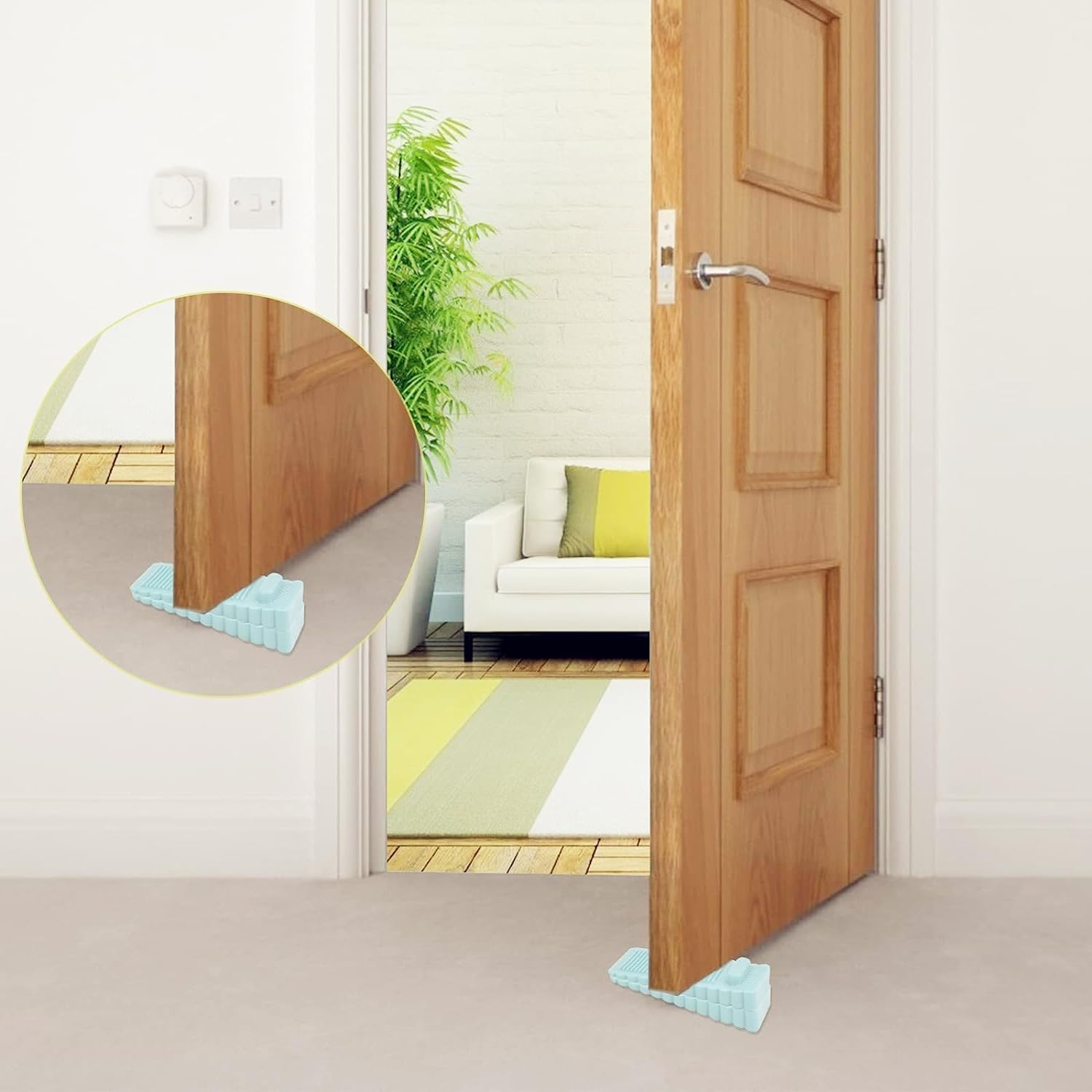 8PCS Rubber Door Stoppers, Heavy Duty Rubber Door Wedge Height Adjustable,No-Slip Doorstop Door Stoppers Floor Suitable for Bottom of Door image number 3