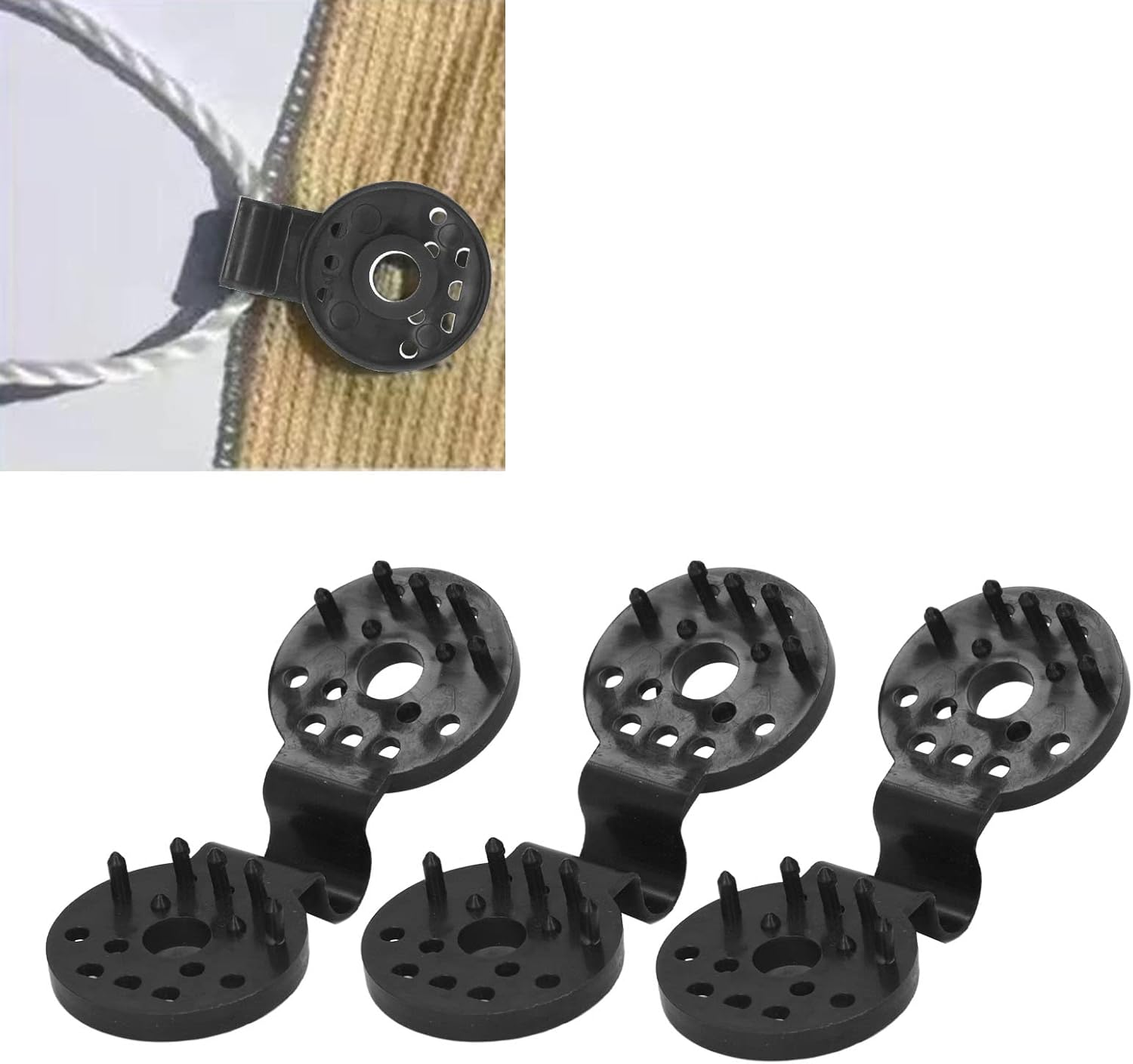 100Pcs Shade Cloth Plastic Clips, Bird Proof Plastic Sunshade Clips, Shade Cloth Heavy Duty Lock Grip for Sun Shade Net, anti Bird Netting, Garden Netting, Shade Netting (Black)