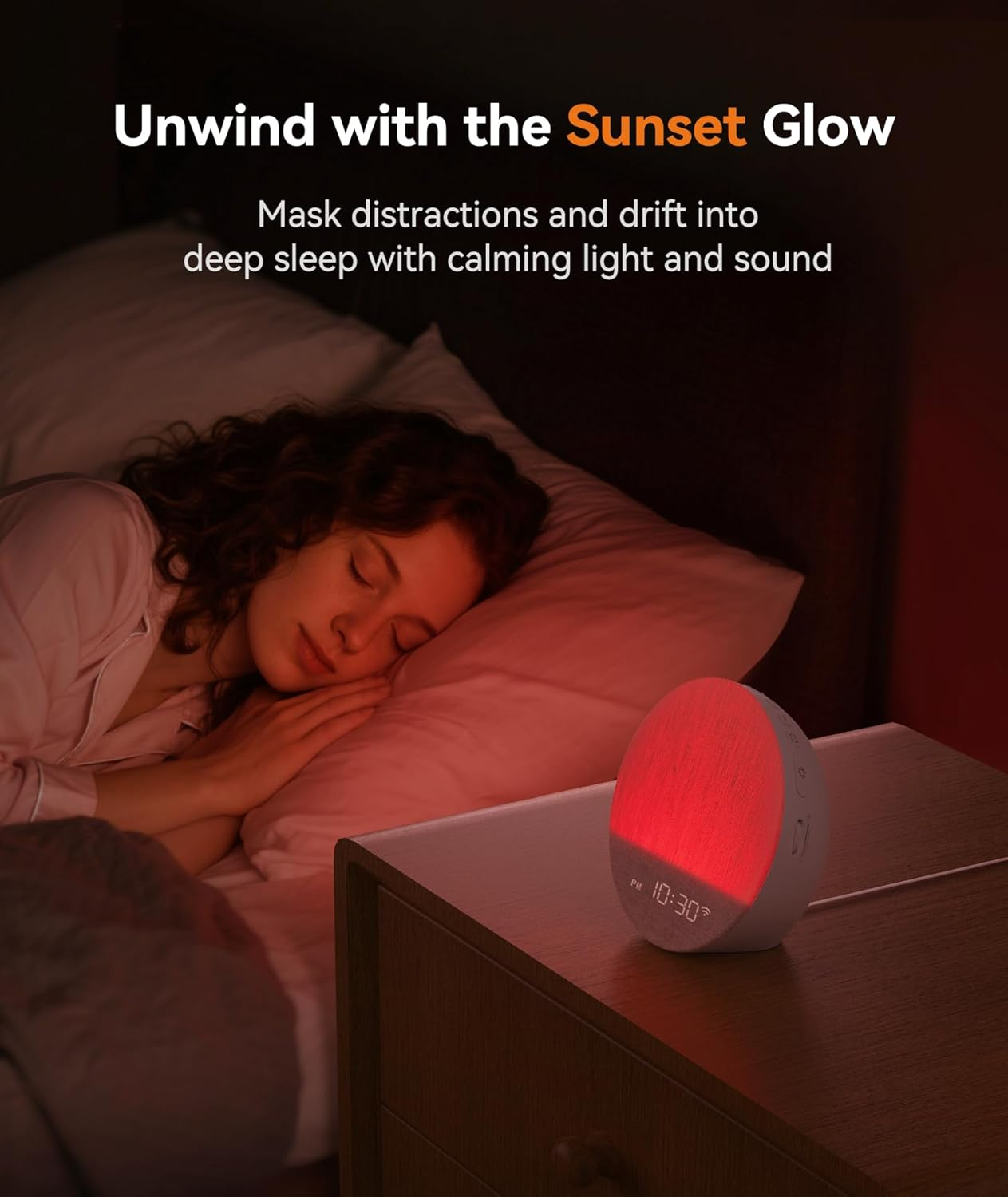 Dreamegg Sunrise Alarm Clock - Sunrise 1+ Sound Machine with 34 Soothing Sound, Sunset Simulation, Night Light, Smart/Physical Control, Routine Setting, Dimmable,White Noise Machine for Sleep, Gift image number 4