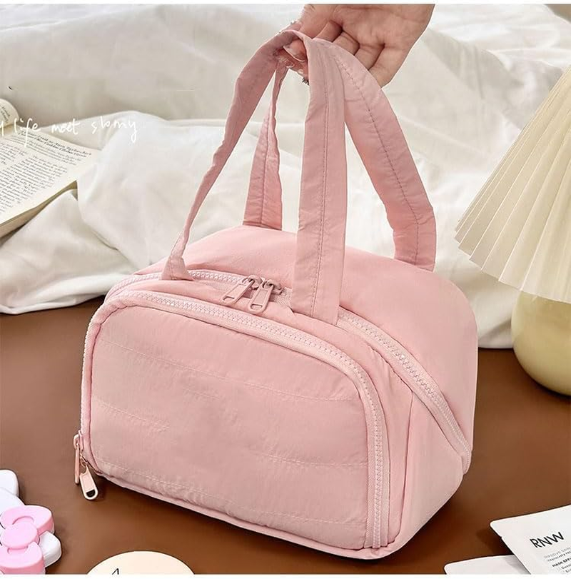 Toiletry Bag for Women, Lylilidy Large Makeup Bag with Multi-Compartments, Lightweight Cosmetic Bag, Waterproof Travel Toiletries Organiser for Women & Girls (Pink) image number 1