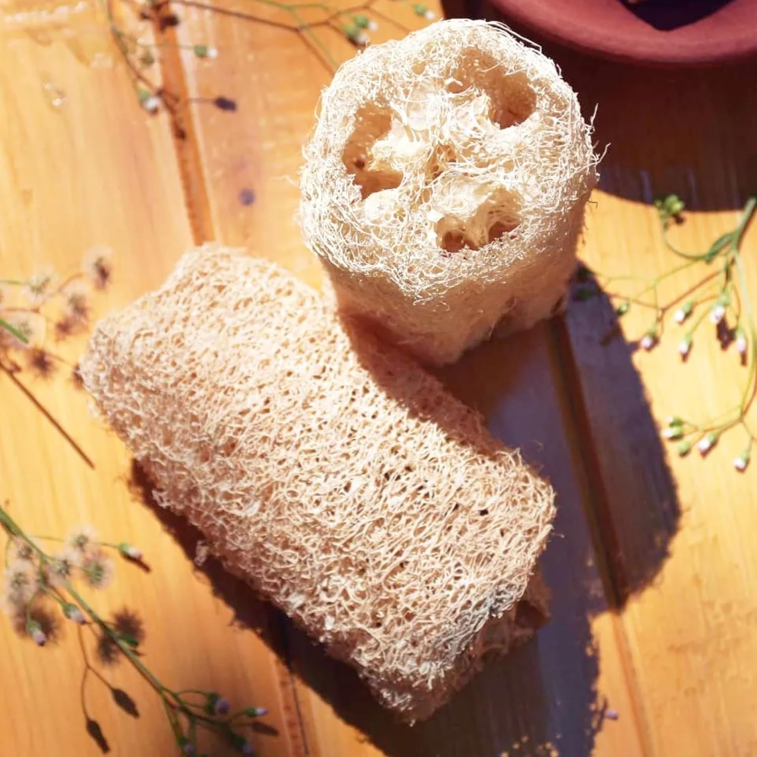 Almitra Sustainables Loofah Sponge &ndash; Natural Bathing Scrub Pack of 3 image number 2