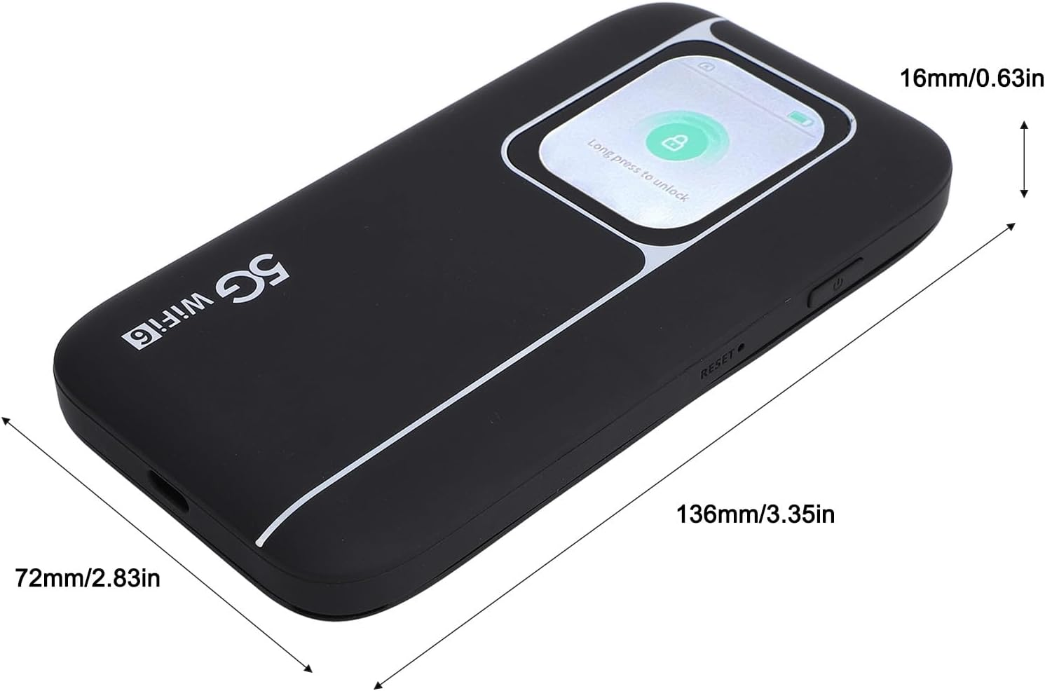 Portable Wifi Device for Travel, 2 Inch Screen High Speed 5G Portable Wifi Mobile Hotspot, Connect up to 16 Devices, Support 5G Nr, 4G, Mobile Hotspot Router with Led Lights image number 4