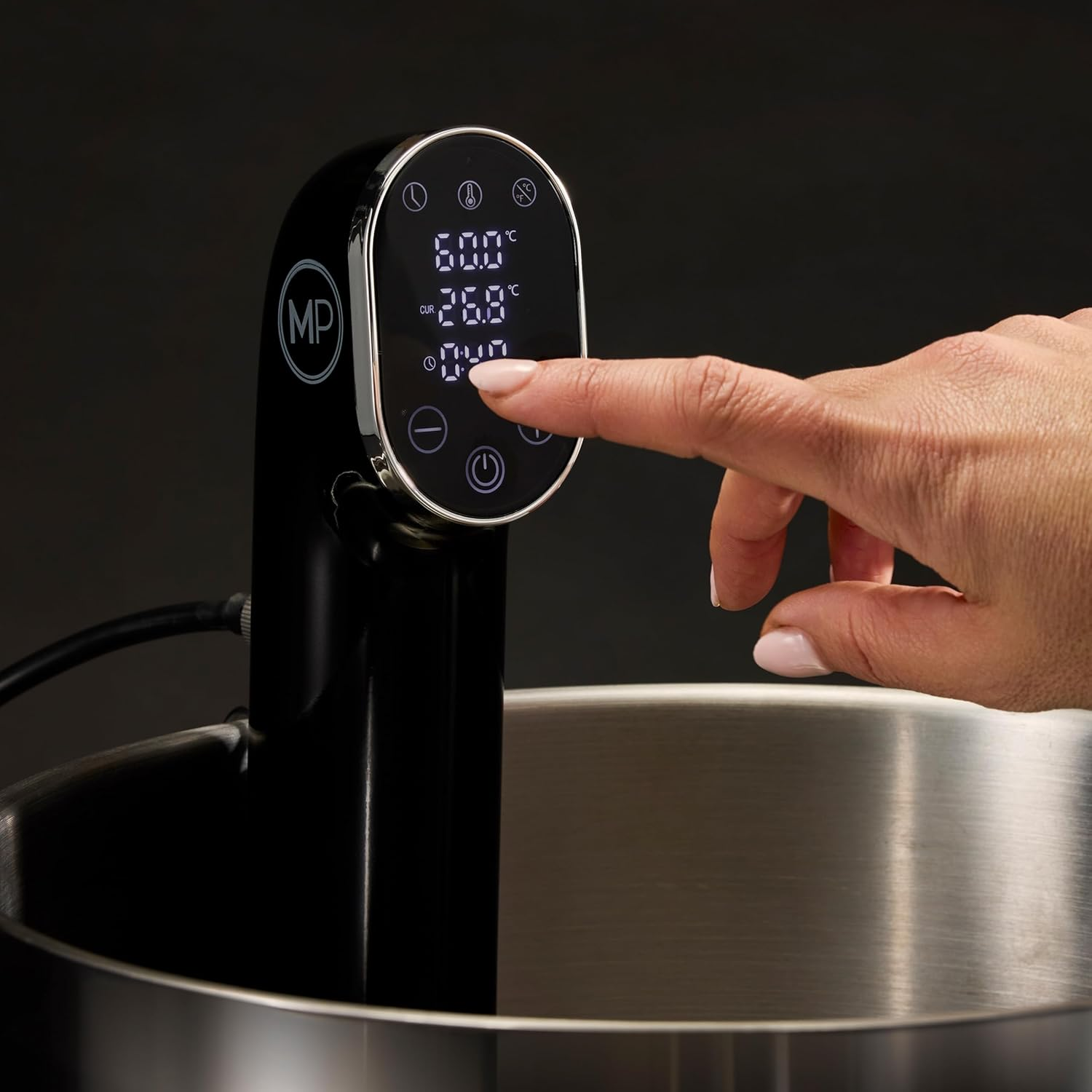 MASTERPRO Digital Sous Vide Precision Cooker Silver & Black 5.4X9.4X33.8Cm - Immersion Circulator for Precise Temperature Control image number 2