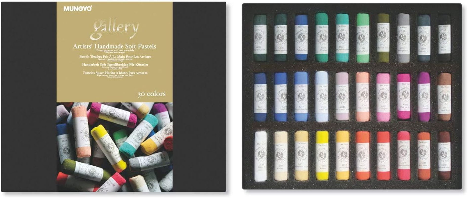Honsell Gallery Artists' 4400030 Handmade Soft Pastels, Set of 30, Hand-Rolled Pastels in Artist Quality, Soft Consistency image number 2