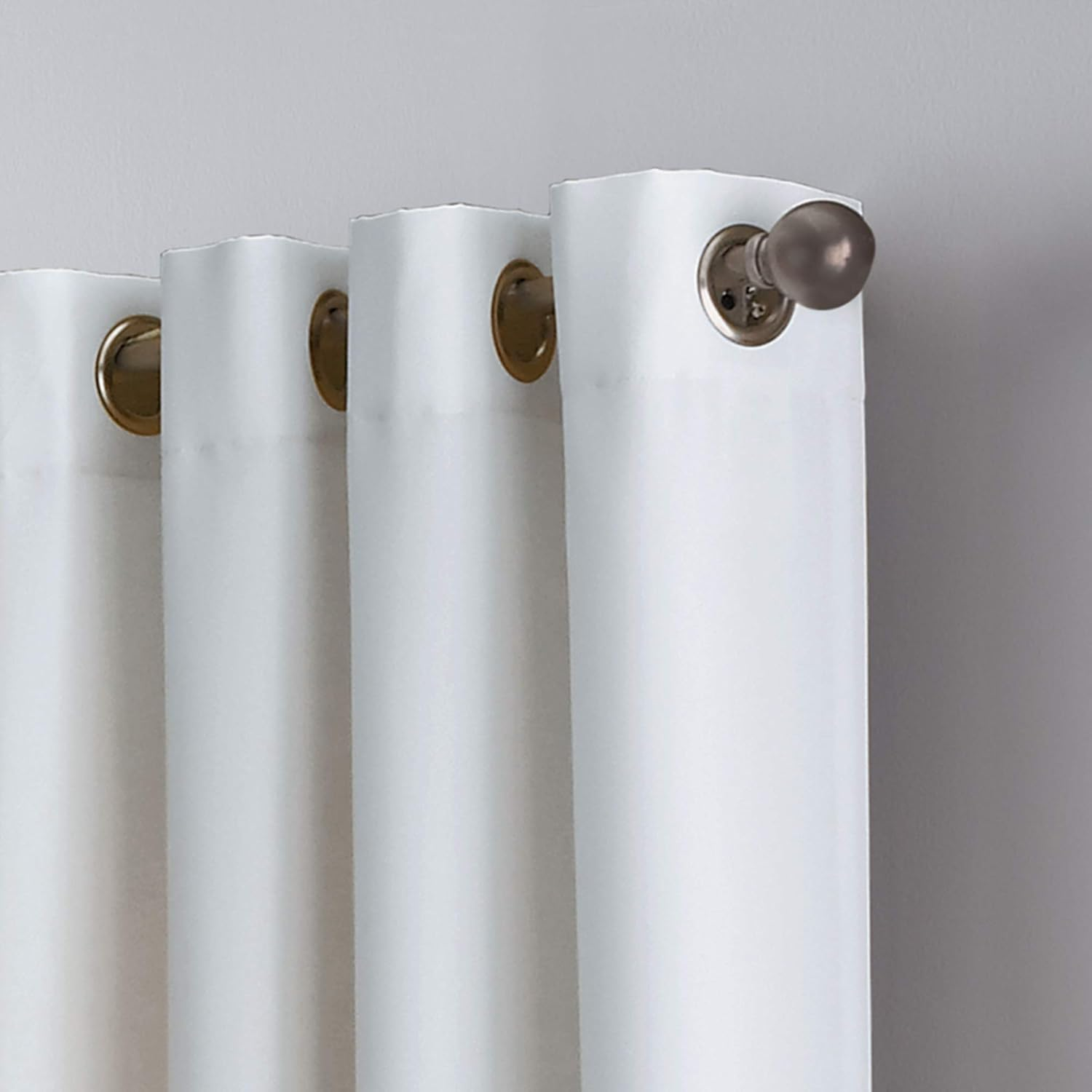 Curtainworks Kendall Color Block Grommet Curtain Panel, 120 Inch, White image number 4