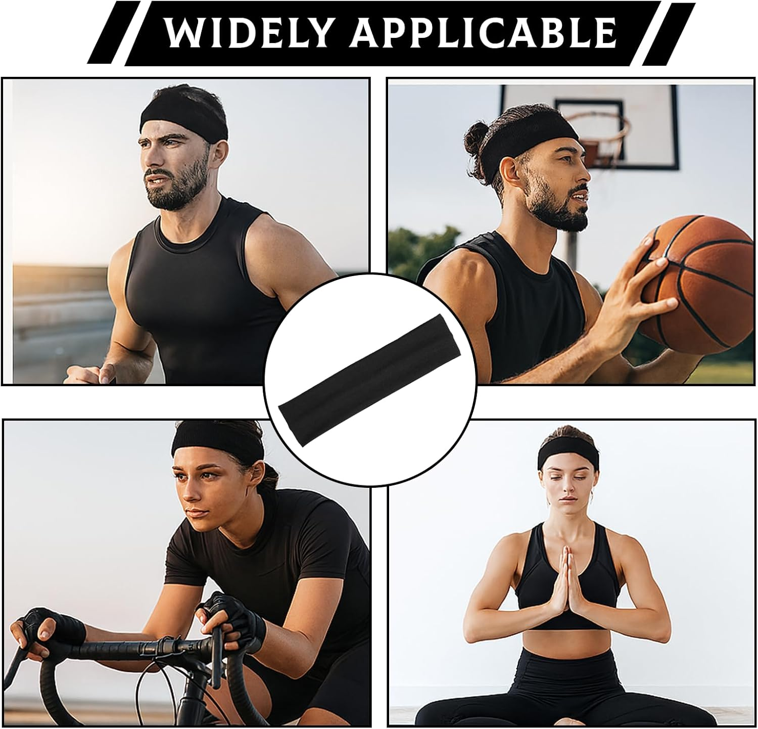 Pack of 7 Women'S Hair Bands, Hair Bands, Women'S Headbands, Sports, Non-Slip, Elastic Hair Bands for Women, Yoga, Workout Fitness image number 4