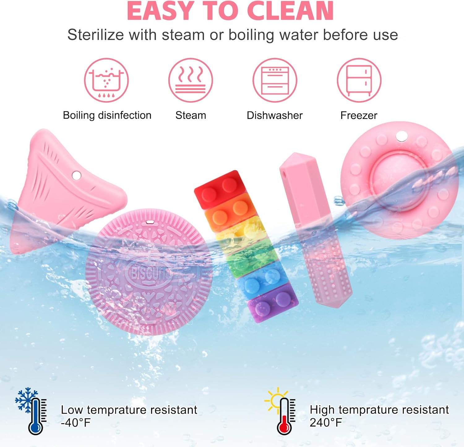 Chew Necklaces for Sensory Kids, 5 Pack Chew Toys Teething for Sensory Kids, Made from Food Grade Silicone for for Autistic, ADHD, Oral Motor Boys and Girls Children (Rainbow Color) image number 6