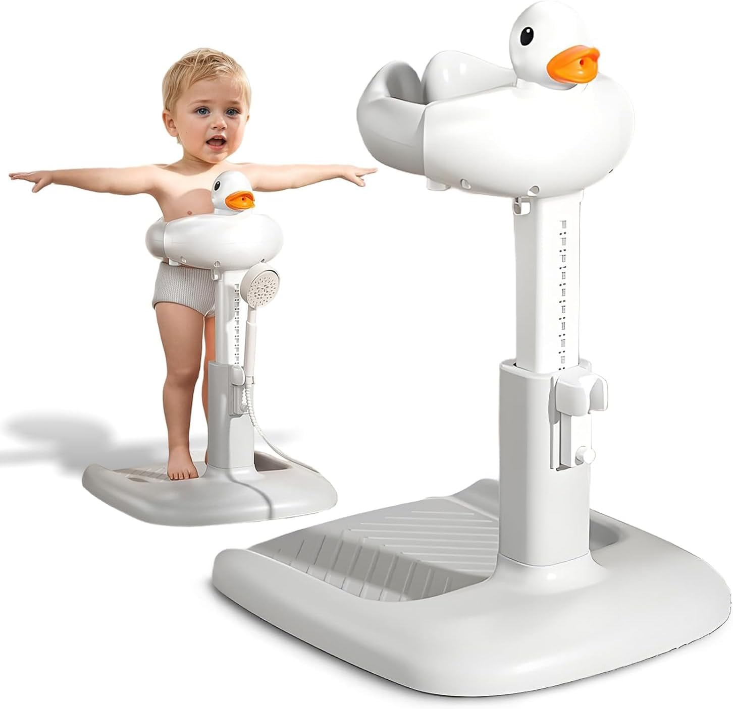 Baby Shower Stand and Baby Shower Standing Support Adjustable Standing Bath Stand with Non-Slip Base and Anti-Pinch Design for 6-36 Month Olds image number 2