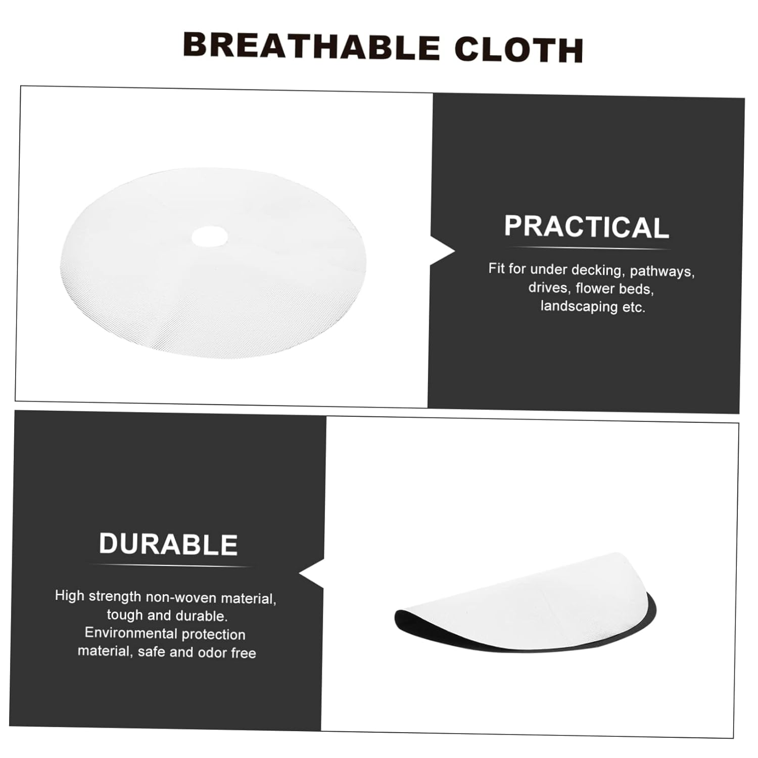 10Pcs Gardening Control Cloth Weeding Barrier Orchard Ground Cloth Non-Woven Long-Life Breathable for Garden Farm image number 5