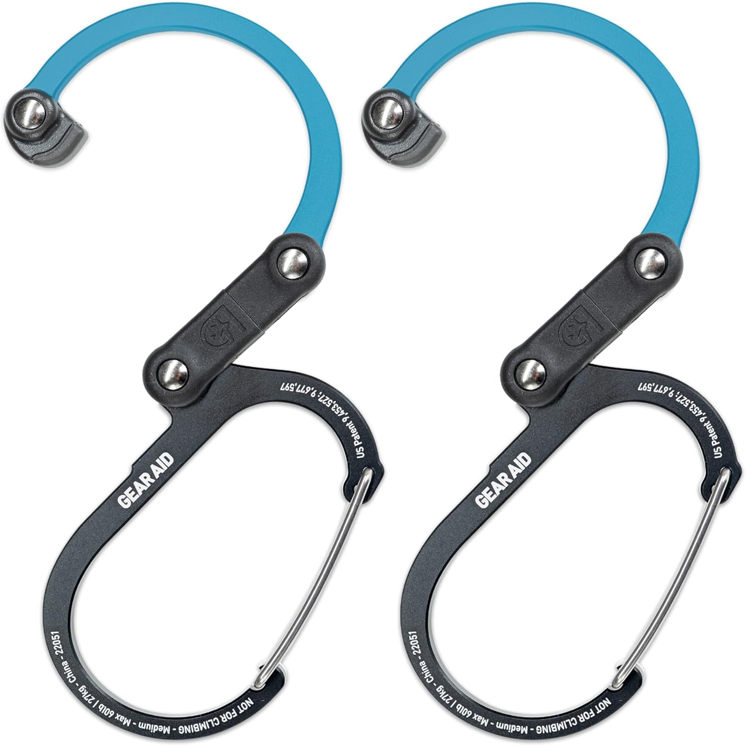 Gear AID HEROCLIP Carabiner Gear Clip and Hook (Medium) for Camping, Backpack, Suitcases and Garage Organization