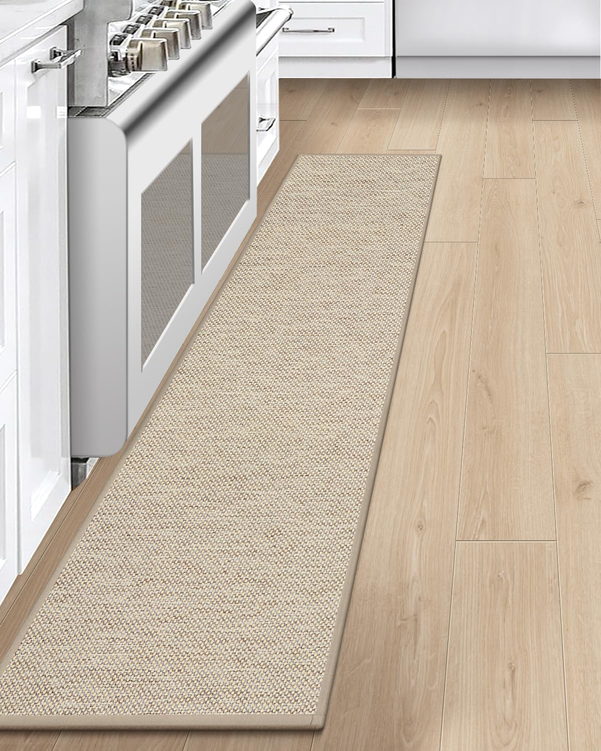 LEKEEPGO Kitchen Mat 17"X29"+17"X59", Absorbent Kitchen Rugs and Mats, Kitchen Mats Non Slip Washable, Kitchen Floor Mat for Laundry, Hallway, Office, Grey