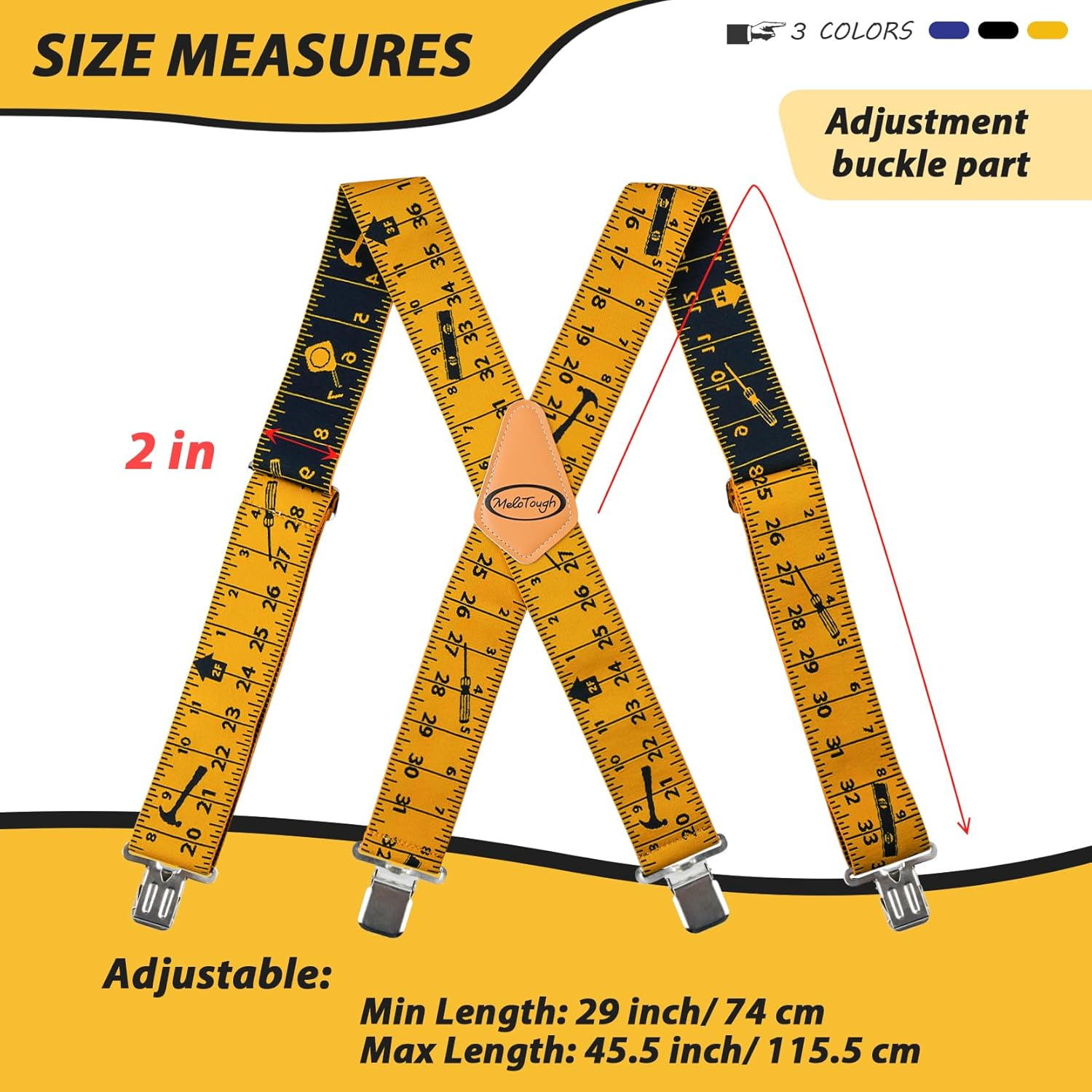 MELOTOUGH Men'S Suspenders W/Clip Heavy Duty Suspenders for Men Big and Tall Work Suspenders for Jeans
