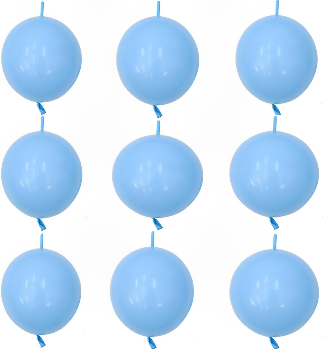 100 Pcs Link Balloon Linking Balloon 6 Inch Quick Link Latex Balloon，For Wedding, Birthday, Bridal Shower, Halloween, Christmas, Party Festival Decorations (Blue-6In)
