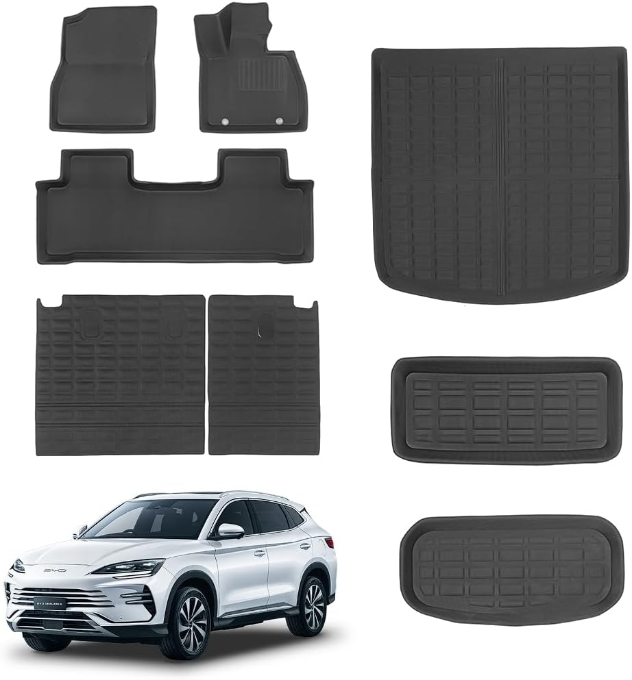 YUZU-SZ BYD Sealion 7 Car Floor Mats - Custom Fit XPE 3D All-Weather Mats, Full Set Interior Accessories for Front & Rear, Waterproof & Odourless image number 3