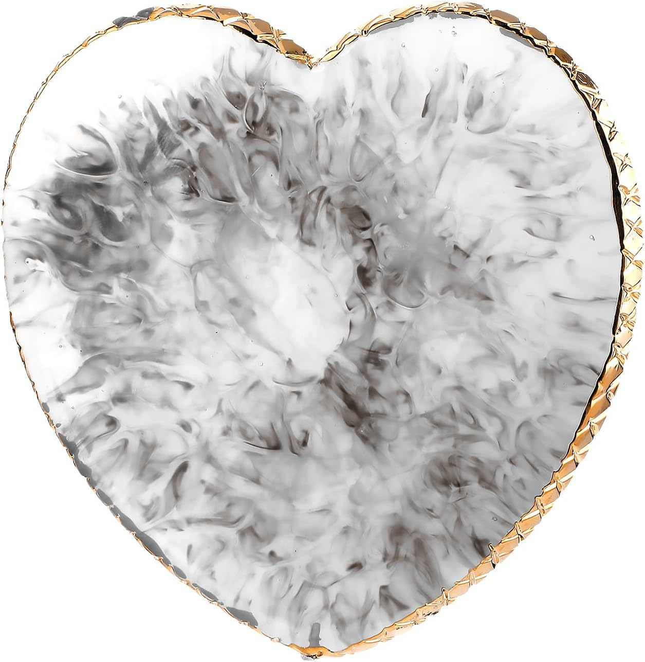 Resin Nail Art Palette Nail Mixing Palette Polish Color Mixing Plate Golden Edge Nail Holder Display Board Heart Shape Cosmetic Mixing Tools