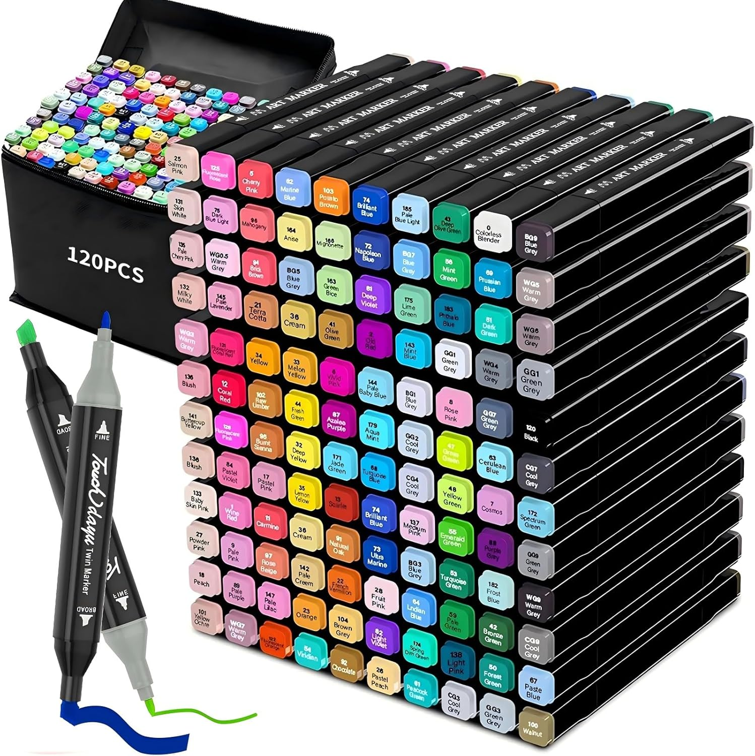 Markers with Base, 262 Colors Markers Artist Drawing Art Dual Tip Markers Perfect for Kids Boys Girls Adult, for Coloring, Highlighting, Illustration Kids Adults Family Art Painting, the Best Gift