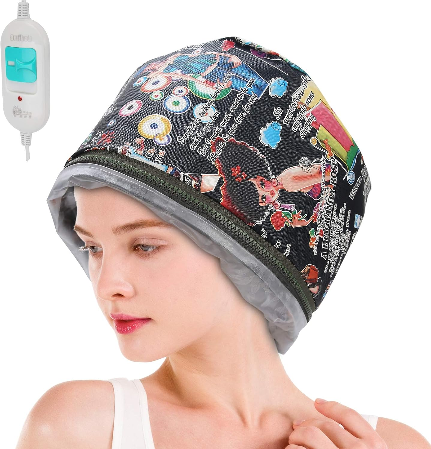 Hair Steamer Deep Conditioning Heat Cap, Electric Heating Hair Hat 3 Gears Hair Steamer Cap, Reusable Shower Caps Heating Oil Treatment Baking Hat Hair Scalp Treatments [Us] image number 3