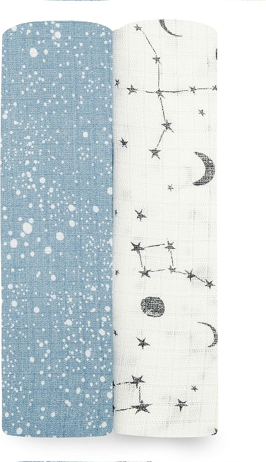 Aden + Anais Essentials Swaddle Blanket, Boutique Muslin Blankets for Girls & Boys, Baby Receiving Swaddles, Ideal Newborn & Infant Swaddling Set, Perfect Shower Gifts, 4 Pack, Alphabet Animals