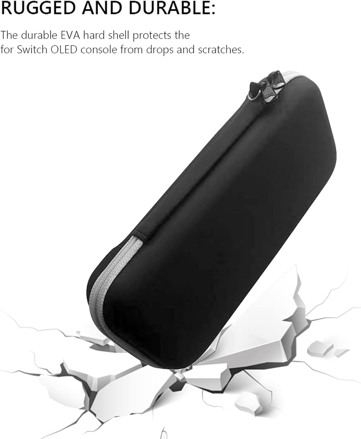 Carrying Case for Nintendo Switch OLED, Travel Accessories Pouch with Screen Protector, Dockable Protective Cover Case, Charging Cable, Adjustable Kickstand & Thumb Grip Caps image number 3