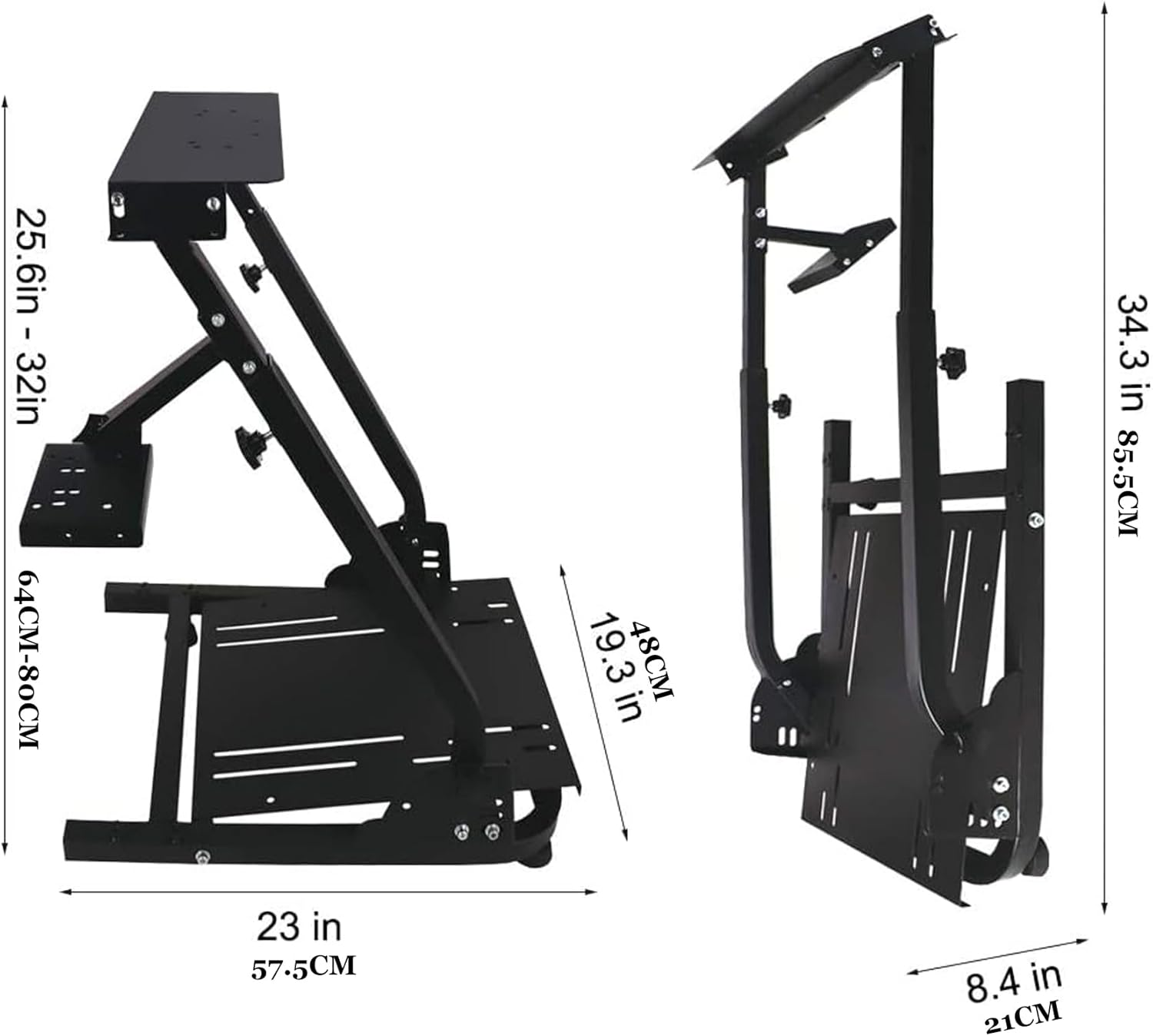 Sim Racing Wheel Stand, Adjustable Steering Simulator Gaming Cockpit, Compatible with Logitech G25,G27,G29,G920, Black 58 * 48 * 80CM image number 1