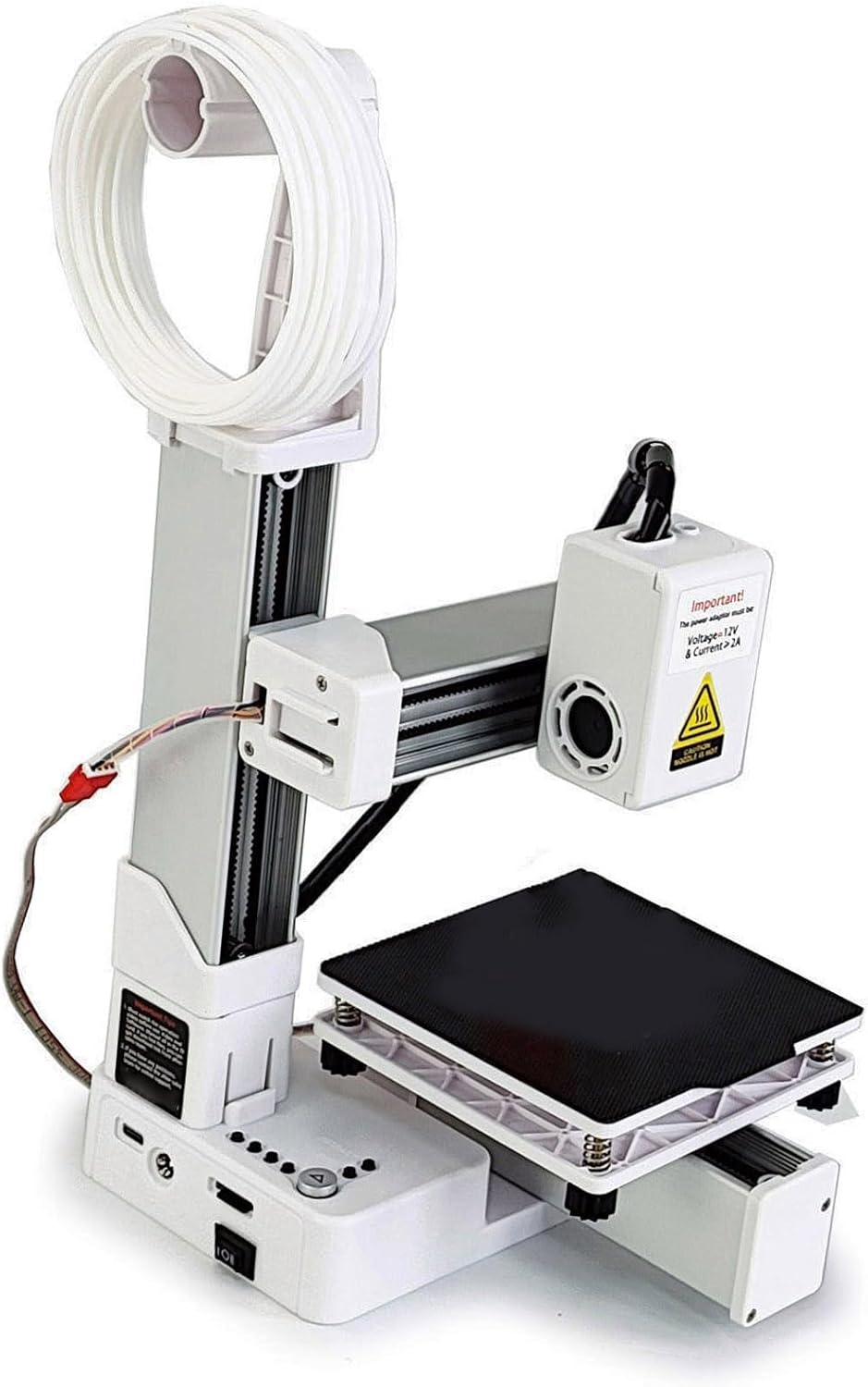 Mini 3D Printer, 3D Printers for Beginners, High Speed & Precision Frequency Division Multiplexing 3D Printer, Printing Size Approx. 100 X 100 X 100Mm / 4 X 4 X 4In (White) - Black image number 6