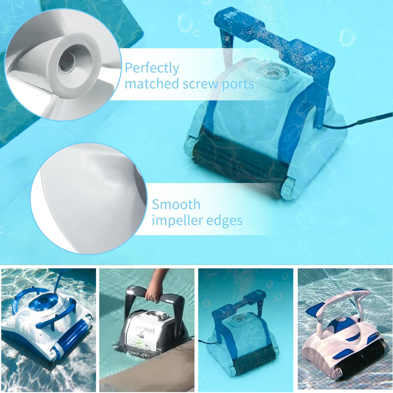 Deawater RCX11000 Pool Cleaner Impeller with Screw for Hayward Tigershark QC Shark Sharkvac XL Robotic Pool Cleaners image number 2