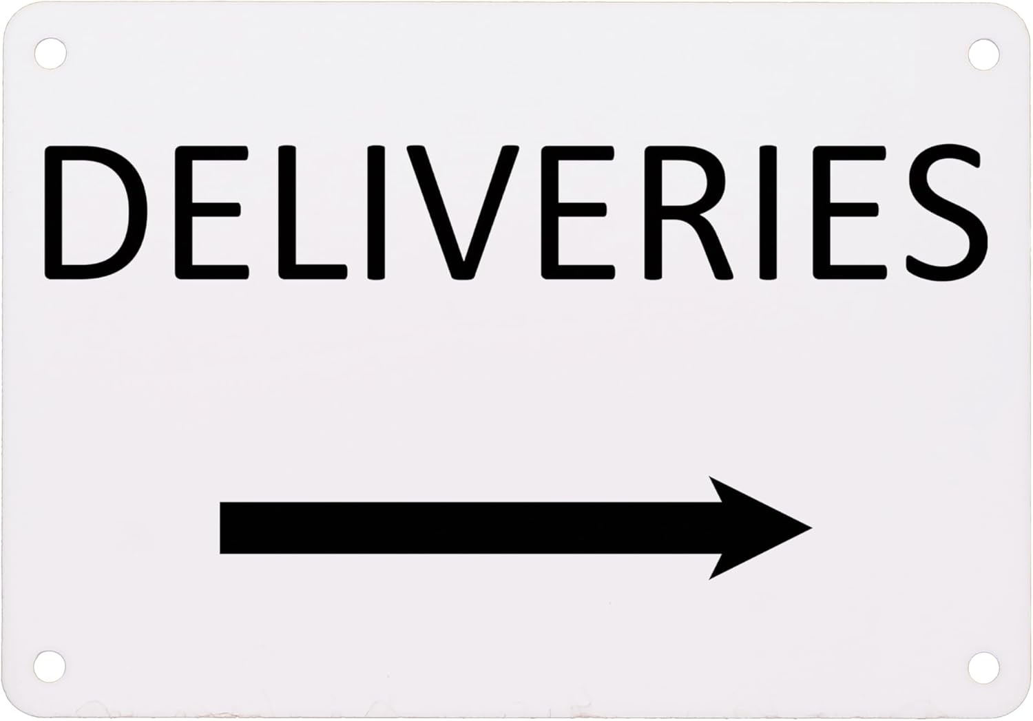 DELIVERIES SIGN (RIGHT ARROW) 140X200MM 200X300Mm Door Sign Sign for Post Man (With Self-Adhesive at Back, 20X30CM)
