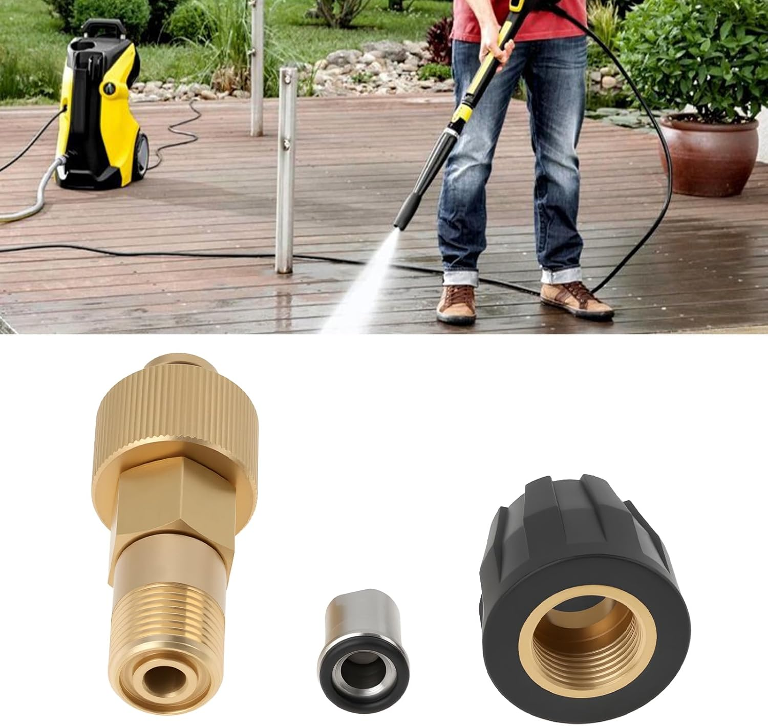 Emagtech High Pressure Cleaner Flat Jet Nozzle 14Mm TR22 Compatible with K&auml;rcher Compatible with Kr&auml;nzle image number 5