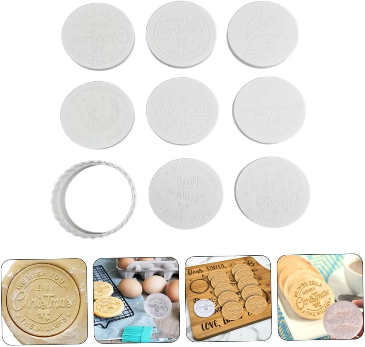 Ciieeo Christmas Cookie Stamp Mold Reusable Baking Molds for Christmas Sweets DIY Cookie Cutters Kitchen Supplies image number 4
